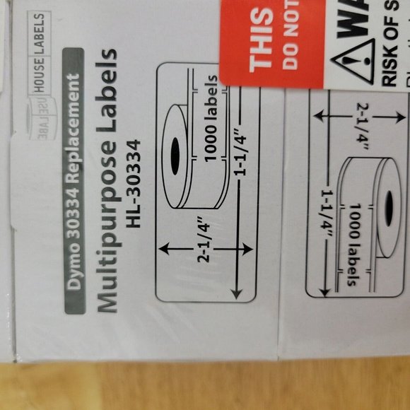 DYMO 30334 Replacement Multipurpose Label HL-30334 6 Rolls of 1000 2-1/4 - 1-1/4 - Picture 7 of 8